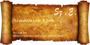 Szenkovics Elek névjegykártya